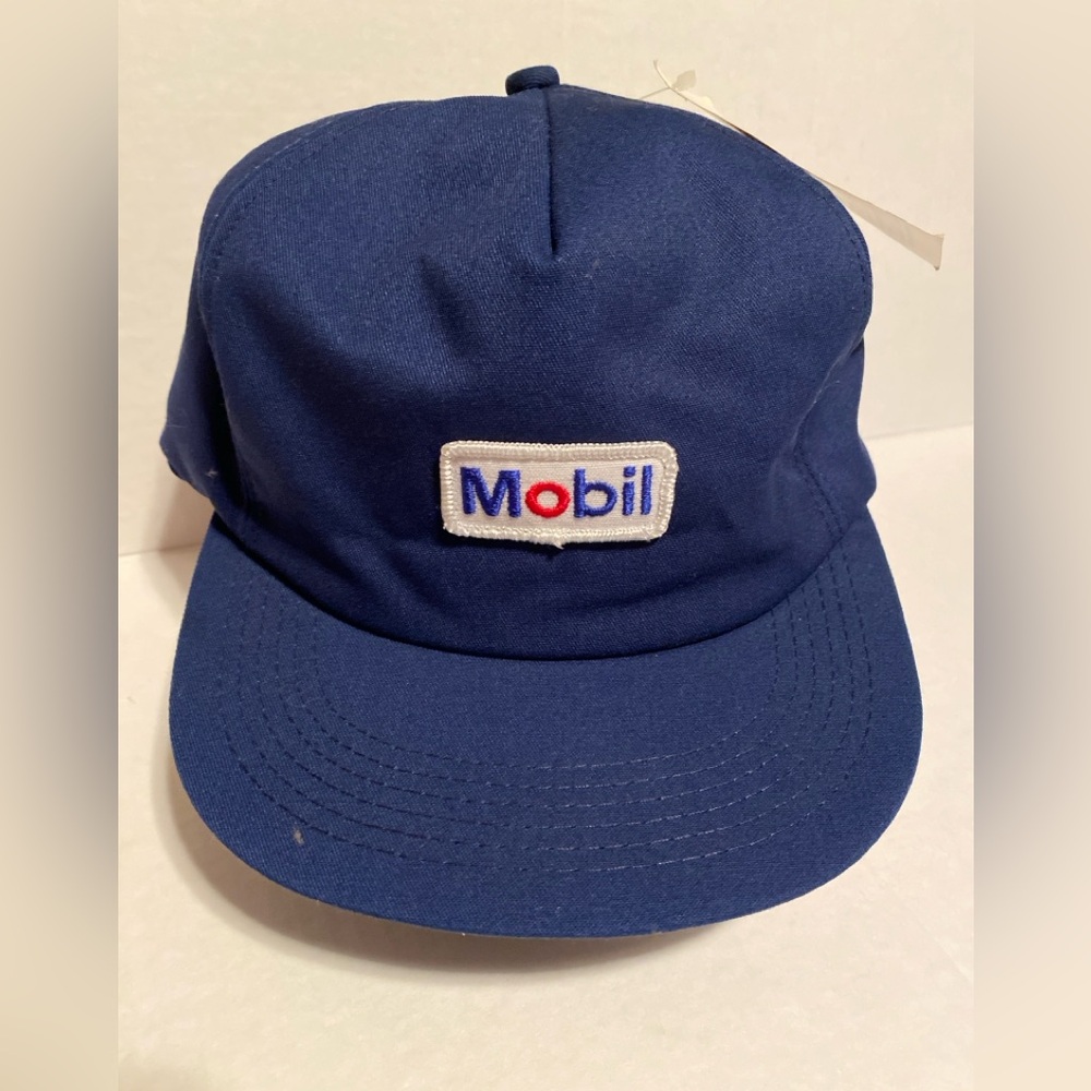 Mobil Oil Blue Fitted Service Hat Size 6.5-7.5 UNITOG Made In The USA